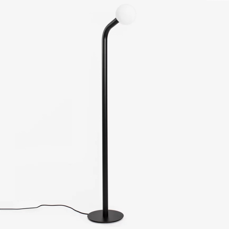Nordic Creative Living Room Sofa Standing Light Simple Black/White Glass Floor Lamp G9