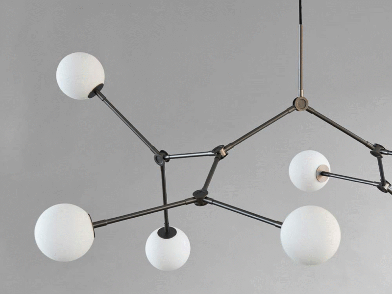 Nordic Light Luxury Creative Branch Chandelier Iron Glass Living Room Restaurant Pendant Lamp G9*8