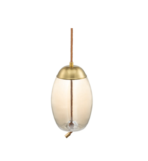 Modern Unique Rope Chandelier Amber Glass Geneva Drop Pendant Lamp