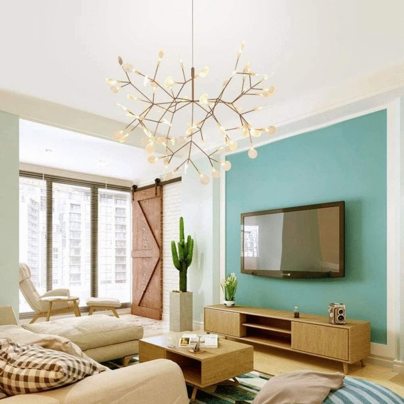 Modern LED Lighting Heracleum III Chandelier Living Room Hallway Large Copper Pendant Lamp