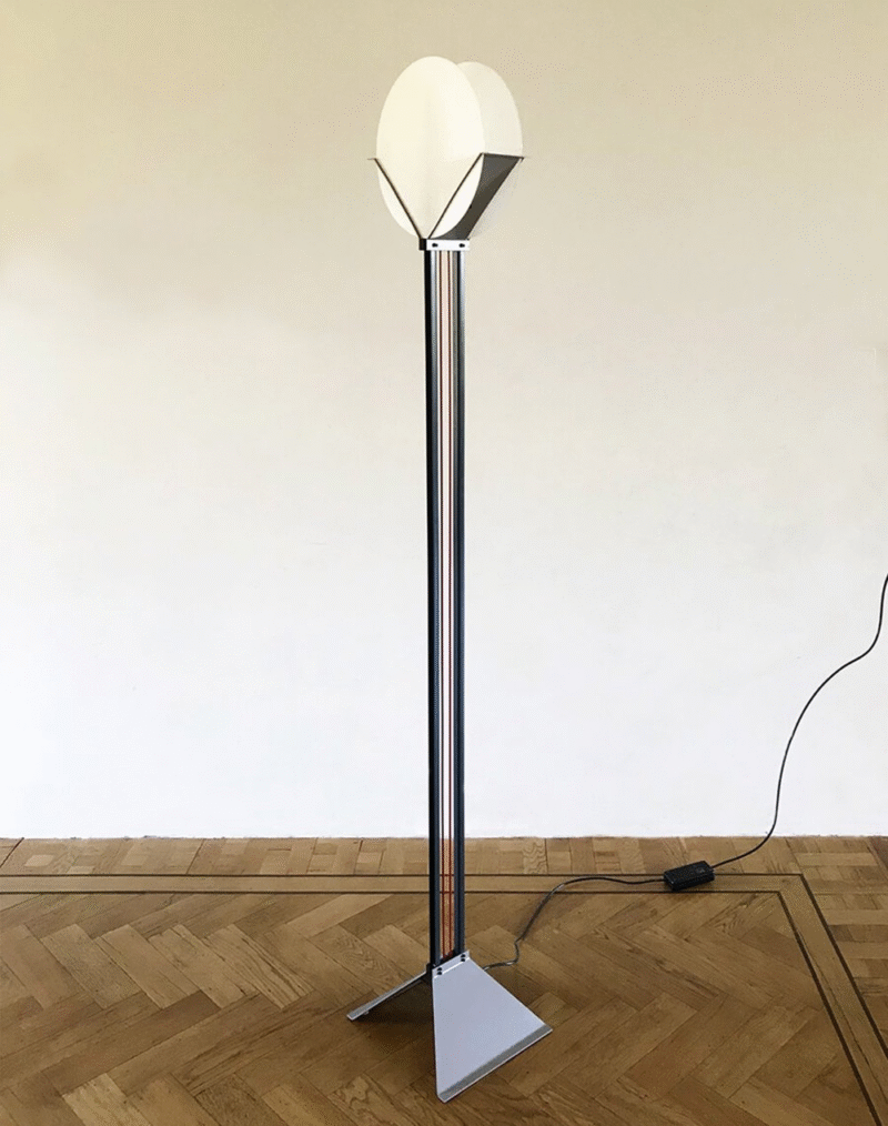 Postmodern Vintage Mid Century Living Room Glass+Iron Floor Lamp White E27
