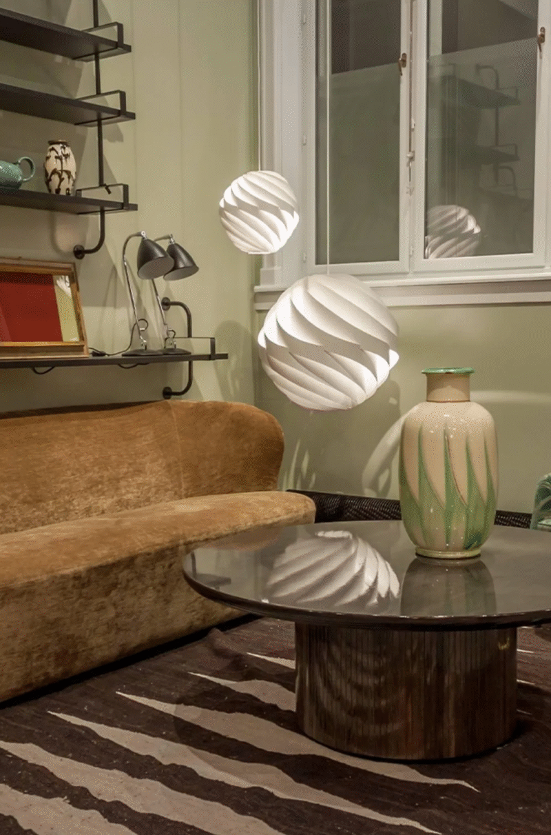 Nordic Fashionable Vortex Round Chandelier Dining Room Island Platform Study Room Pendant Lamp E27