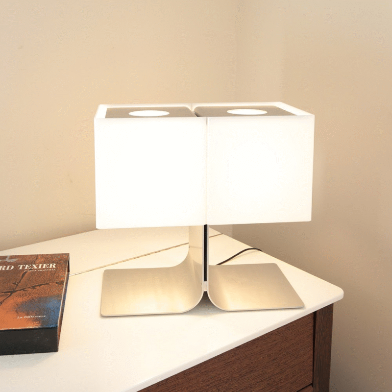 Vintage Style Acrylic Stainless Steel Desk Light Study Living Room Art Table Lamp E27*2