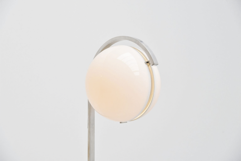 Fashion Creative Arc Shaped Lamp Arm Spherical Lampshade Bedroom Floor Lamp E27