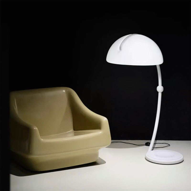 Mid Century Vintage White Decor Lighting Fixtures Living Room Bedroom Acrylic Serpente Floor Lamp E27