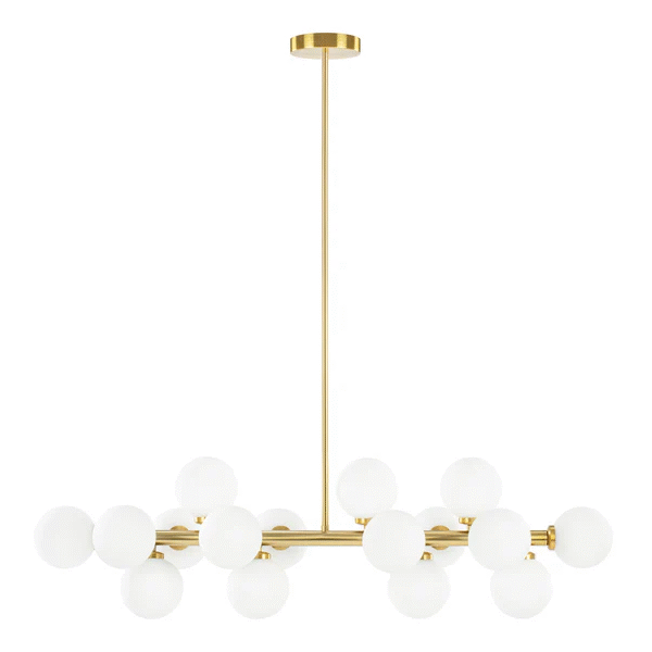 Nordic Creative Glass Ball Living Room Light Restaurant Chandelier Brass Eva Pendent Lamp