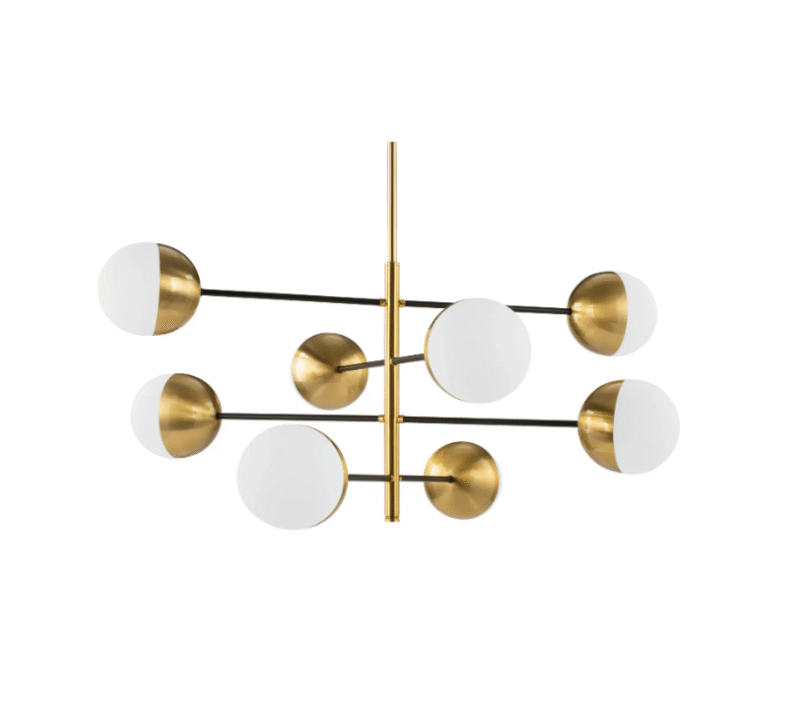 Elegant round globes Chandelier Adjustable Pole Brass Aurore Pendent Lamp