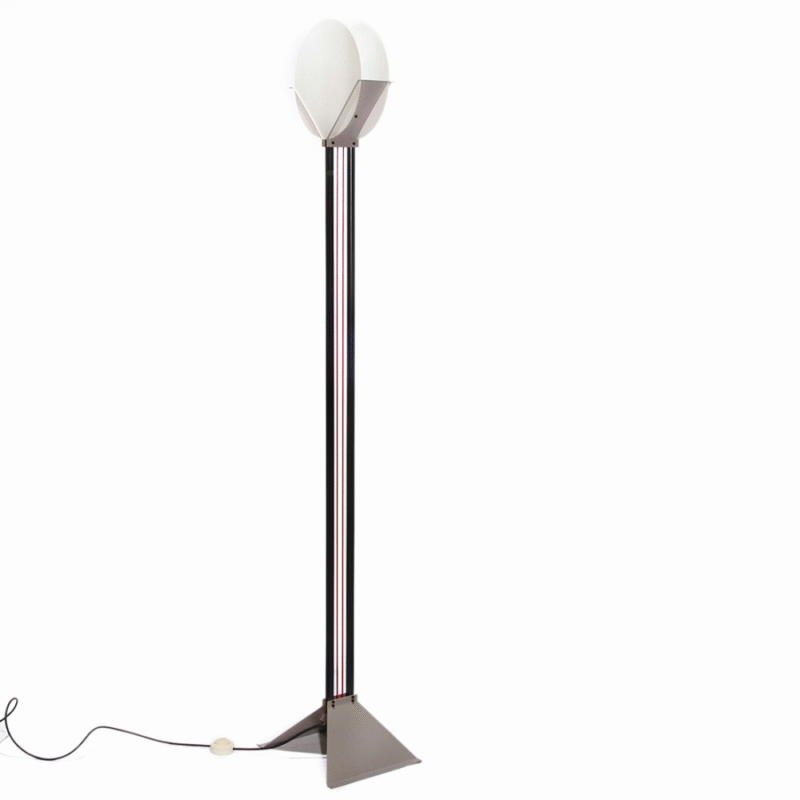 Postmodern Vintage Mid Century Living Room Glass+Iron Floor Lamp White E27