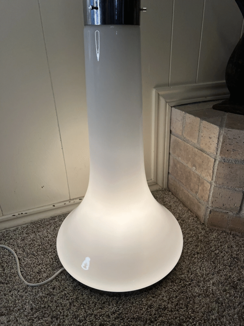 Vintage Milky White Glass & Chrome Lighting Sculptural Living Room Floor Lamp E27 G9*2