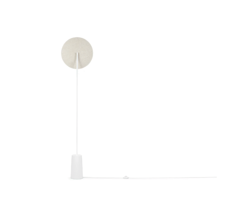 Sleek Modern Elegance Natural Woven Fabric Amelie Floor Lamp White
