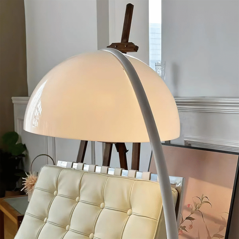 Mid Century Vintage White Decor Lighting Fixtures Living Room Bedroom Acrylic Serpente Floor Lamp E27