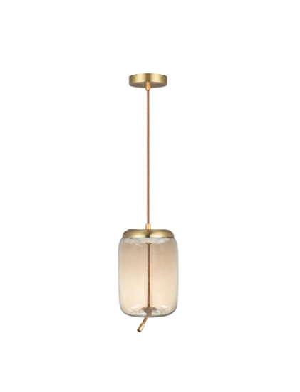 Elegant Fusion High-quality Chandelier Amber Glass Geneva Long Pendant Lamp