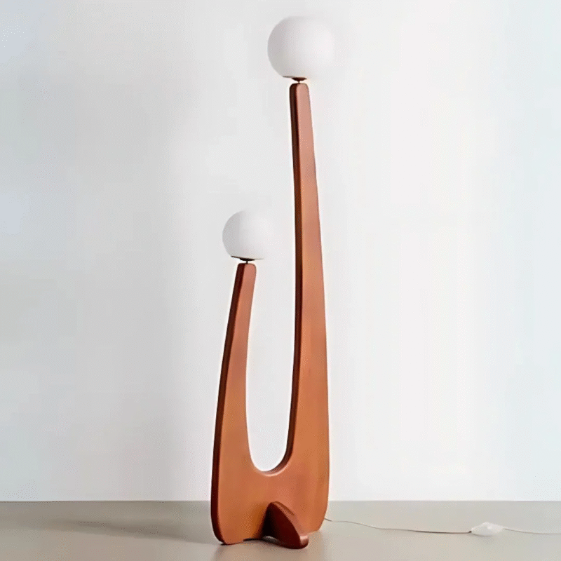 Nordic Modern Living Study Room Bedroom E14+G9 Light Source Solid Wood Floor Lamp