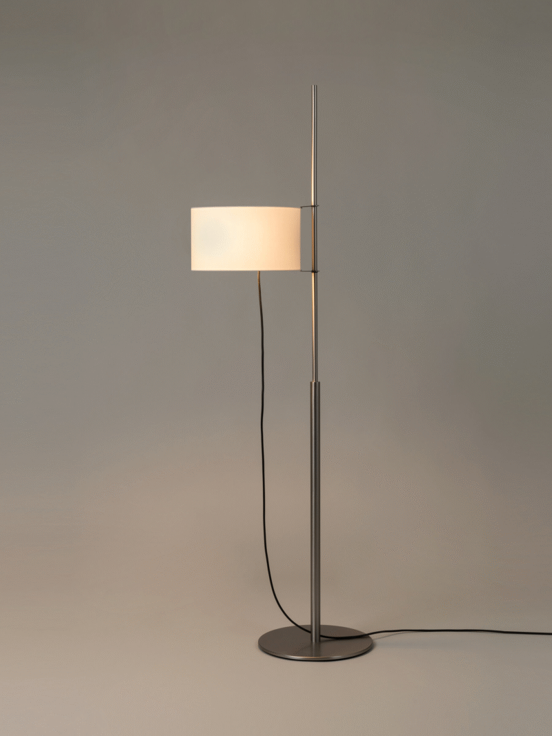 Simple Stylish Parchment Paper Light Cover Living Room Study Floor Lamp E27 Black/Chrome