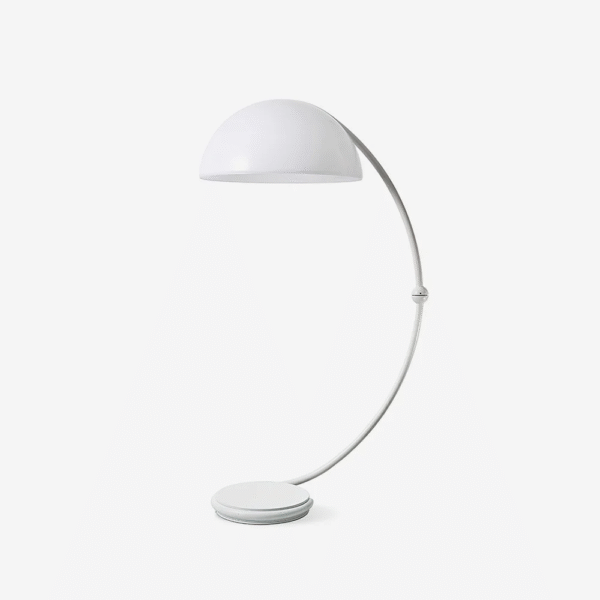 Mid Century Vintage White Decor Lighting Fixtures Living Room Bedroom Acrylic Serpente Floor Lamp E27