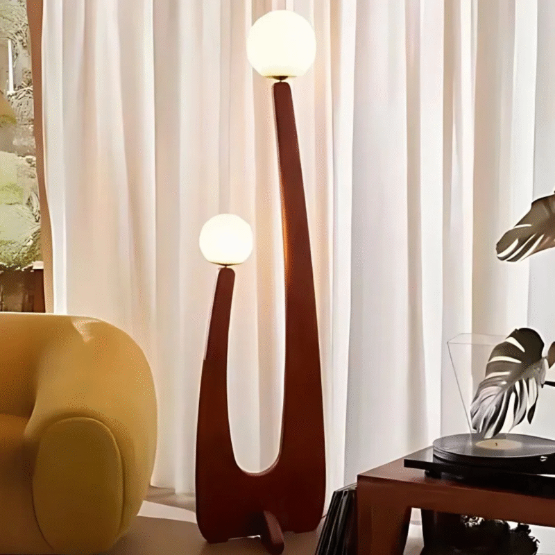 Nordic Modern Living Study Room Bedroom E14+G9 Light Source Solid Wood Floor Lamp