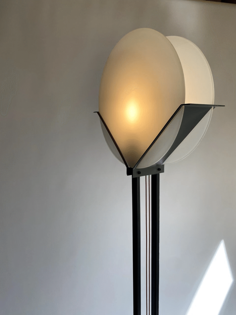Postmodern Vintage Mid Century Living Room Glass+Iron Floor Lamp White E27