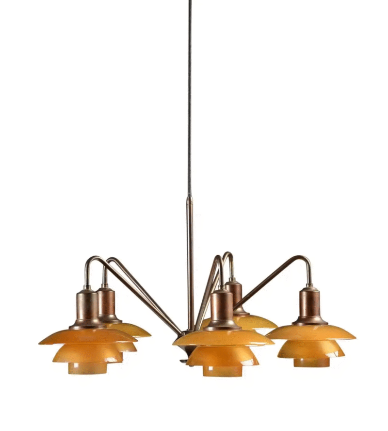 Medieval Nordic Bauhaus Restaurant Chandelier Living Room Bedroom Glass Pendant Lamp E14*5