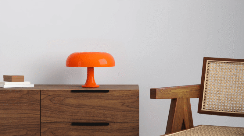 Fashionable Nesso Table Lamp Orange Children's Bedroom Bedhead Mushroom shaped Desk Light