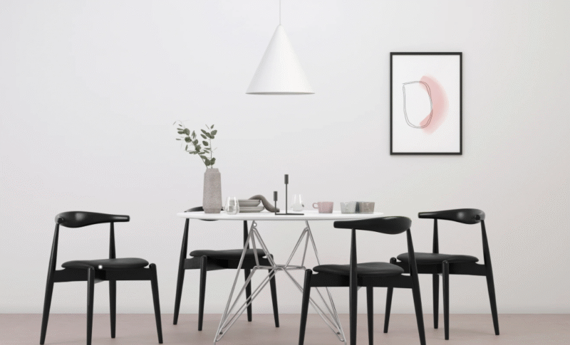 Minimalist Unique Elegant Geometry Lighting Flare Pendant Lamp White