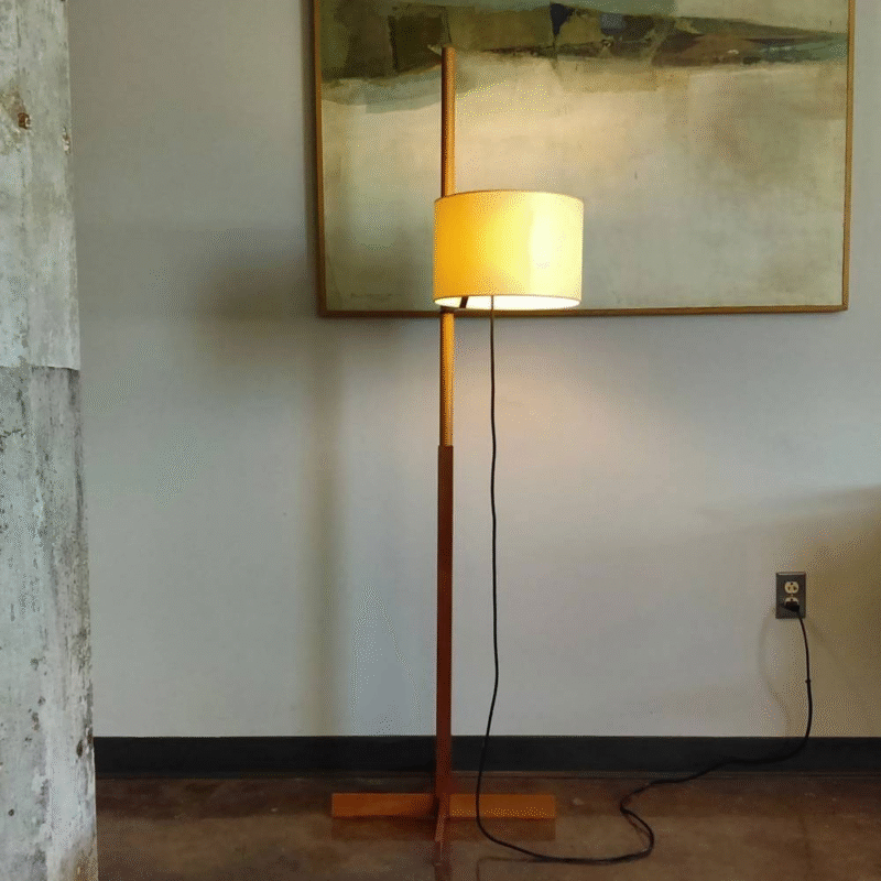 Elegant Minimalist Oak Original Color Living Room Bedroom Study Wood Floor Lamp E27
