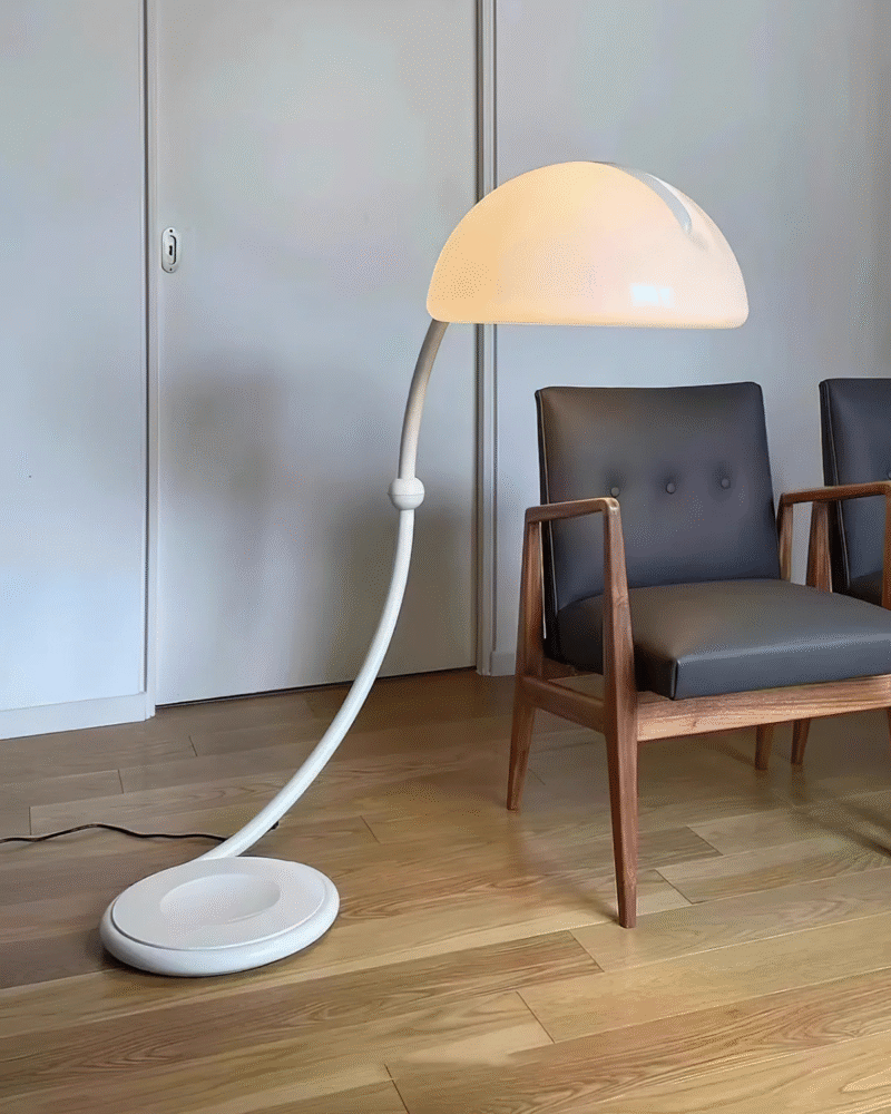 Mid Century Vintage White Decor Lighting Fixtures Living Room Bedroom Acrylic Serpente Floor Lamp E27