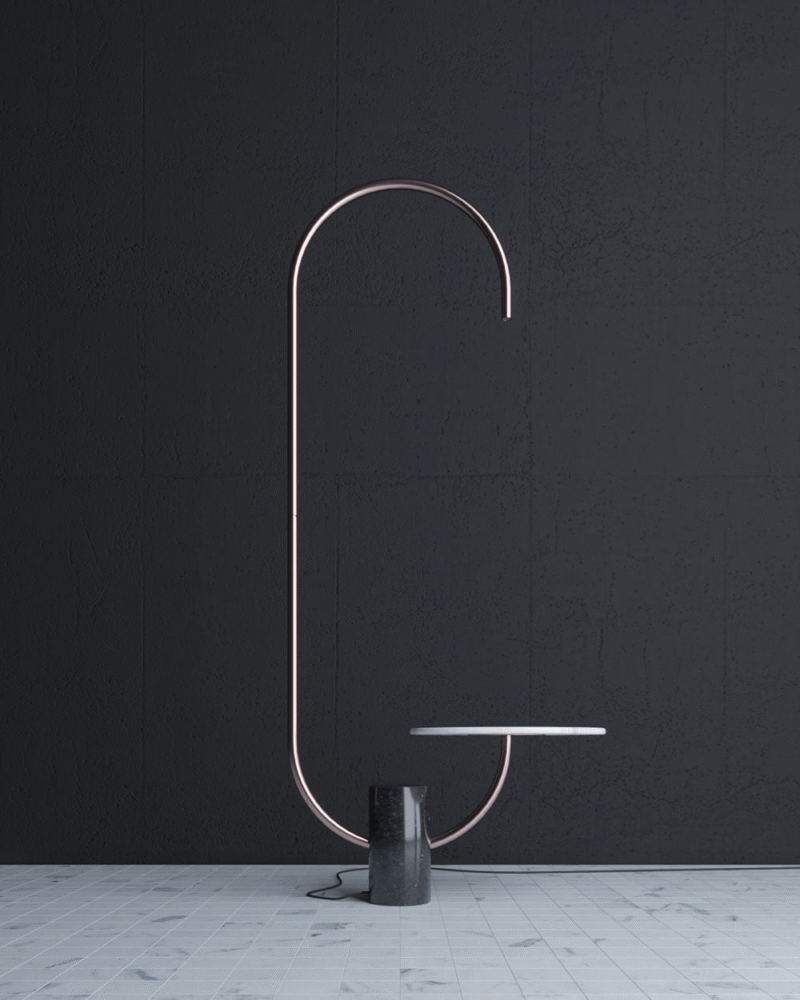 Modern ins Coffee Table Vertical Light Metal Study Living Room Bedroom Shelf Floor Lamp G9