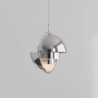 Postmodern Restaurant Chandelier Bar Light Creative Bedroom Bedside Iron Pendant Lamp Chrome E27