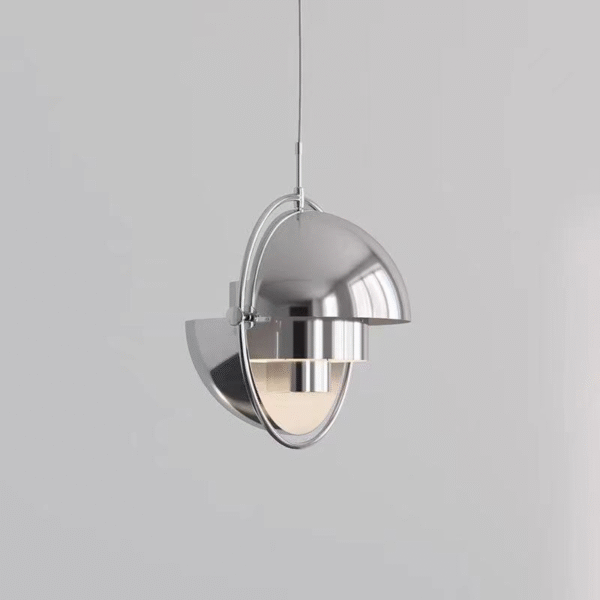 Postmodern Restaurant Chandelier Bar Light Creative Bedroom Bedside Iron Pendant Lamp Chrome E27