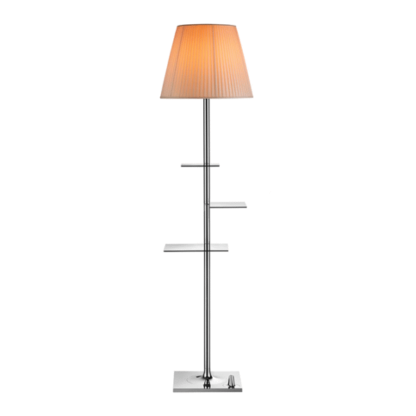 Nordic Creative Storage Rack Vertical Light Chrome Bedroom Living Room Cloth Cover Floor Lamp E27