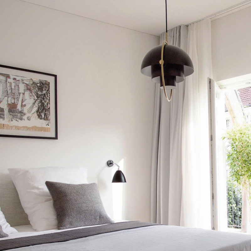 Postmodern Restaurant Chandelier Bar Light Creative Bedroom Bedside Iron Pendant Lamp Chrome E27
