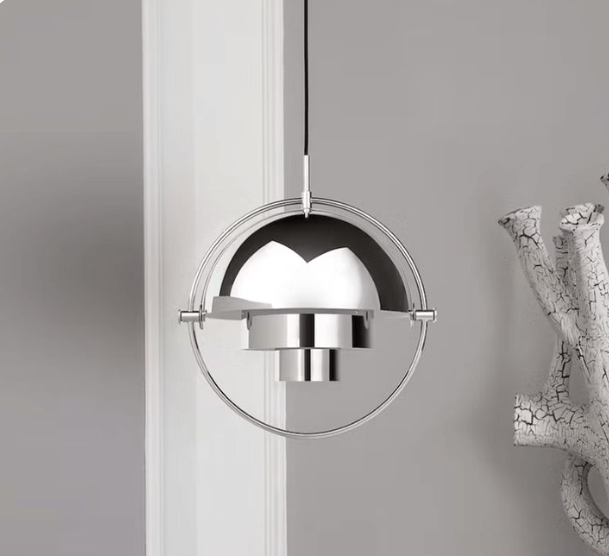 Postmodern Restaurant Chandelier Bar Light Creative Bedroom Bedside Iron Pendant Lamp Chrome E27