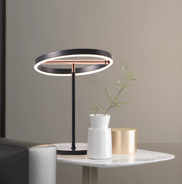 Minimalist Modern Rotating Circular LED Strip Desk Light Living Room Bedroom Study Table Lamp 8W