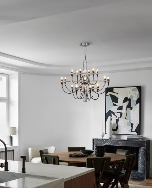 Creative Designer's Summer Fruit Villa Chandelier Stainless Steel Lobby Living Room Staircase Pendant Lamp E14*30