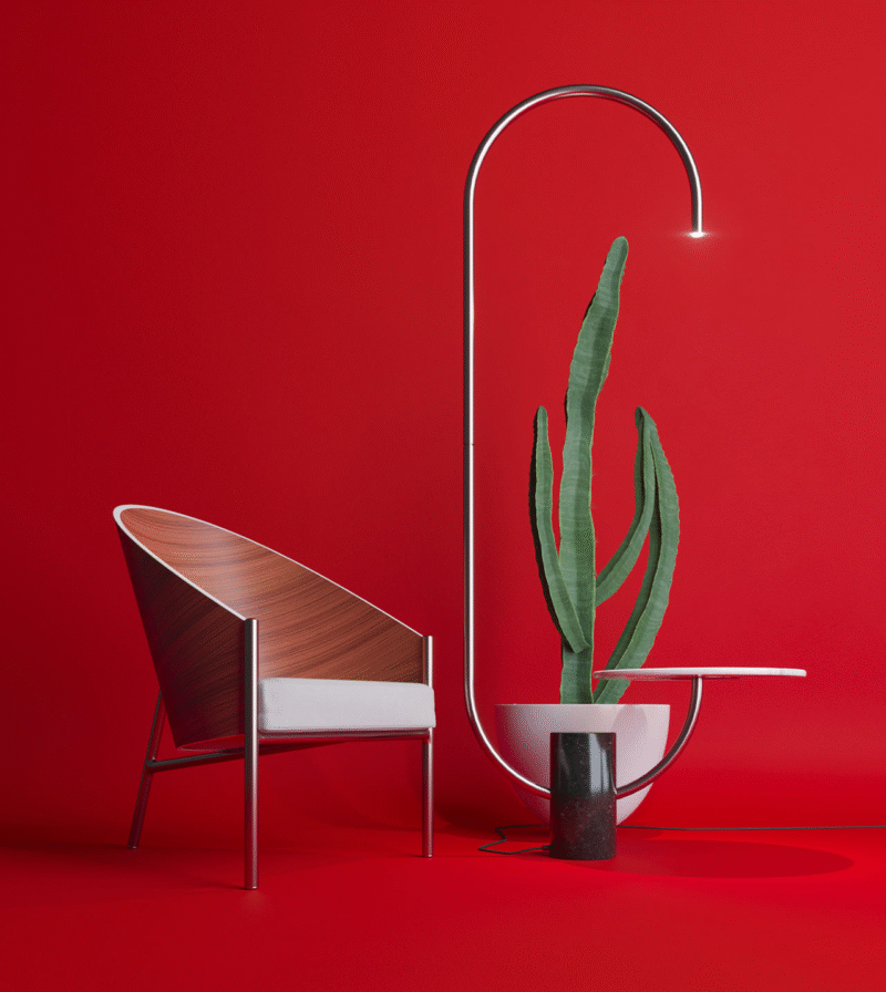 Modern ins Coffee Table Vertical Light Metal Study Living Room Bedroom Shelf Floor Lamp G9