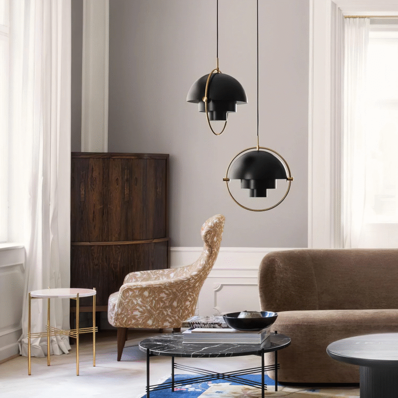 Postmodern Restaurant Chandelier Bar Light Creative Bedroom Bedside Iron Pendant Lamp Chrome E27