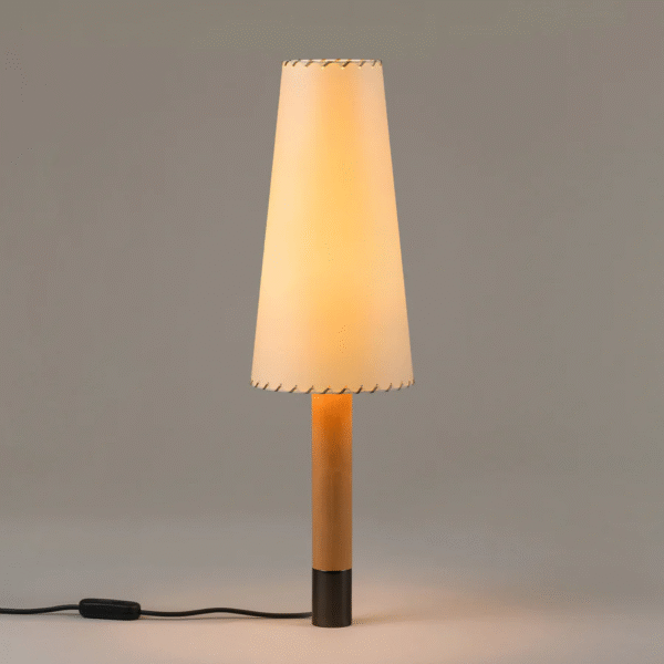Stitched Beige Parchment Table Lamp Basica M2