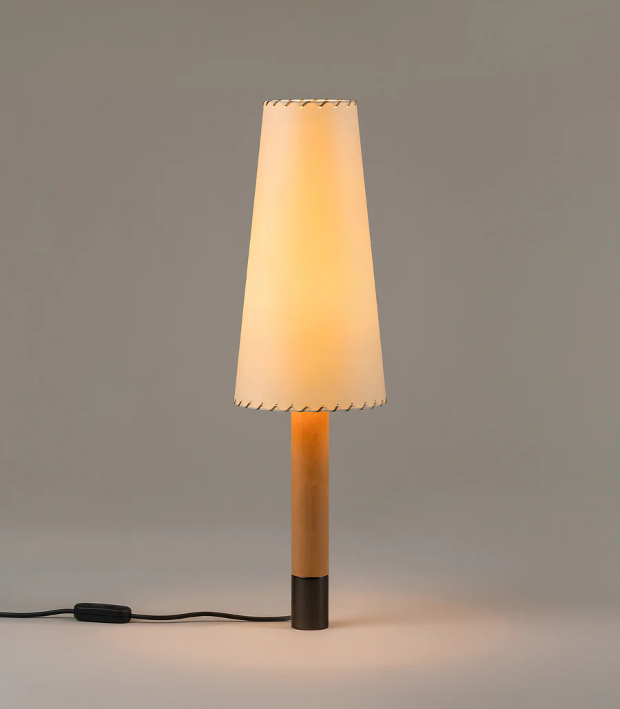 Stitched Beige Parchment Table Lamp Basica M2