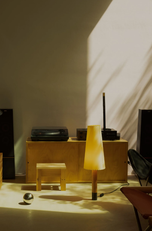 Stitched Beige Parchment Table Lamp Basica M2