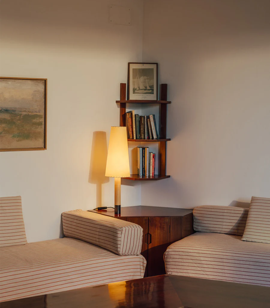 Stitched Beige Parchment Table Lamp Basica M2